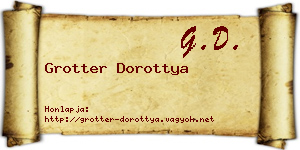 Grotter Dorottya névjegykártya